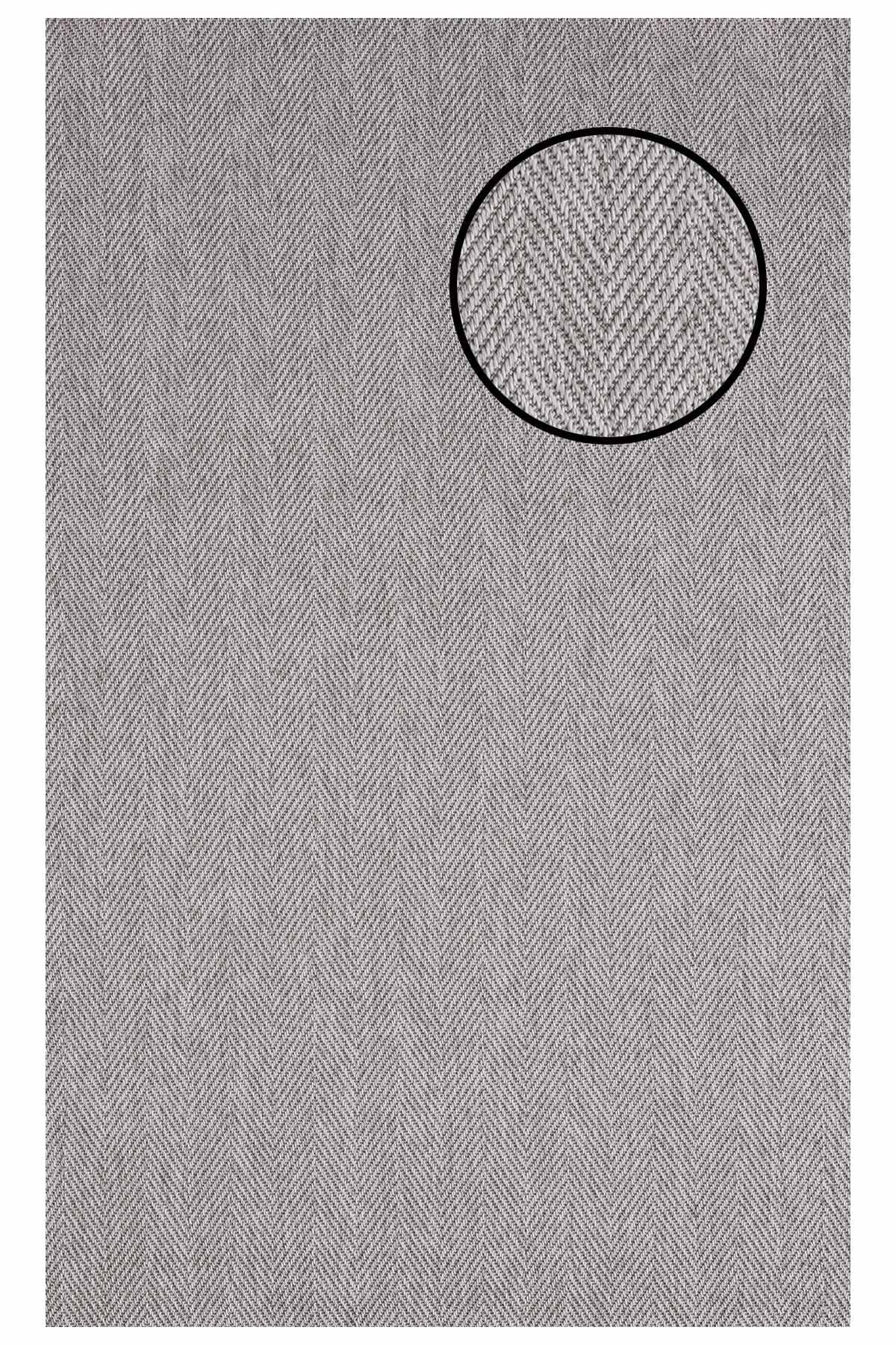 3665 Gri Balık Sırtı Dokulu Sisal Halı Bordürsüz - 200x290