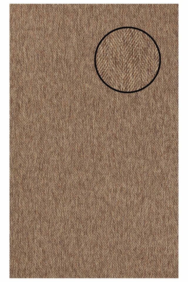 5665 Kahve Balık Sırtı Dokulu Sisal Halı Bordürsüz - 160x230