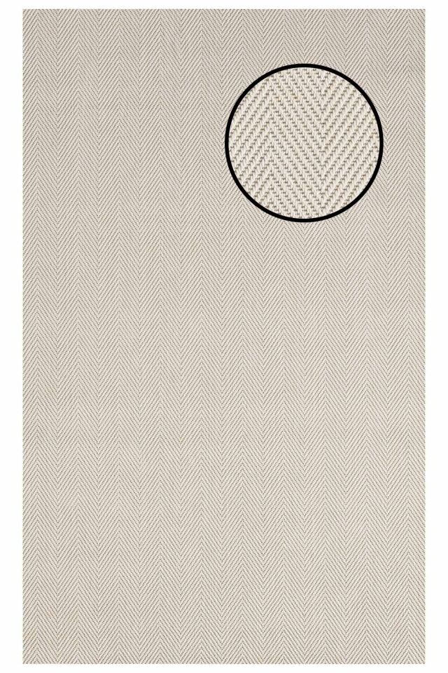 4665 Krem Balık Sırtı Dokulu Sisal Halı Bordürsüz - 100x200