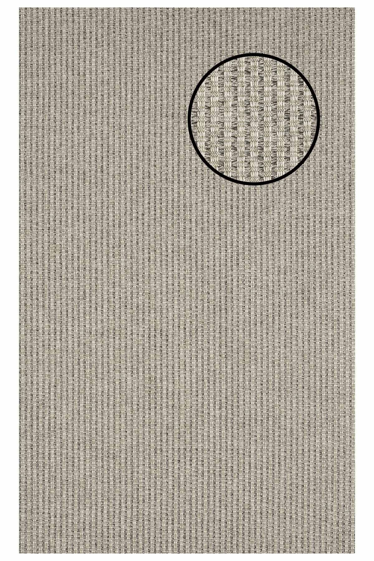 3666 Gri Hasır Dokulu Sisal Halı Bordürsüz - 100x200