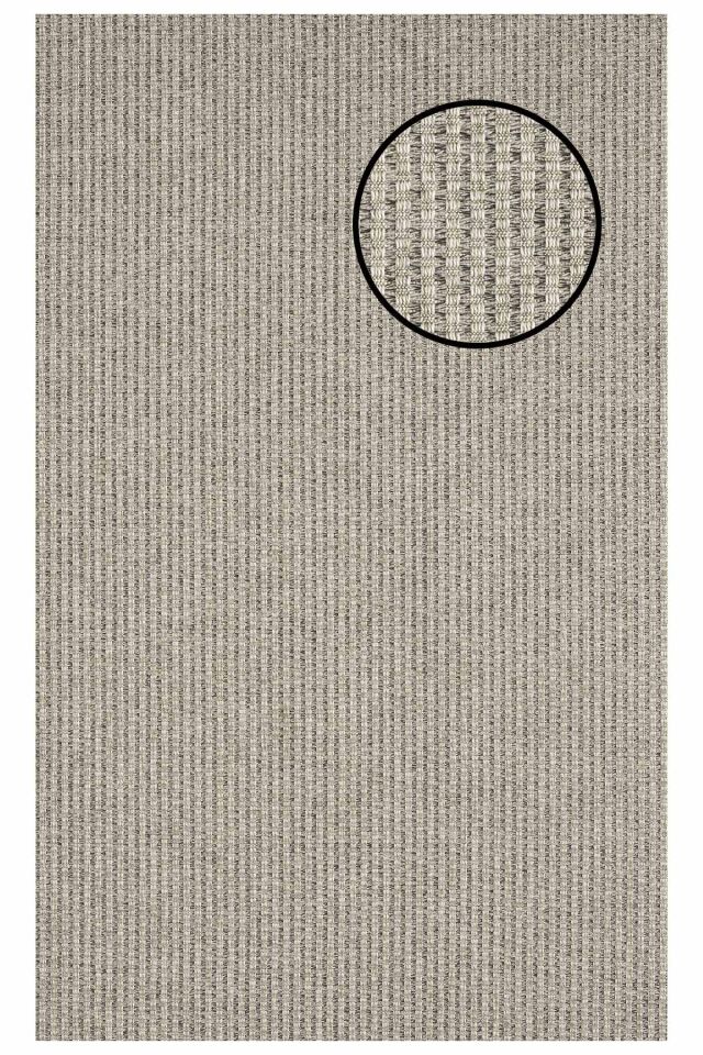 3666 Gri Hasır Dokulu Sisal Halı Bordürsüz - 100x300