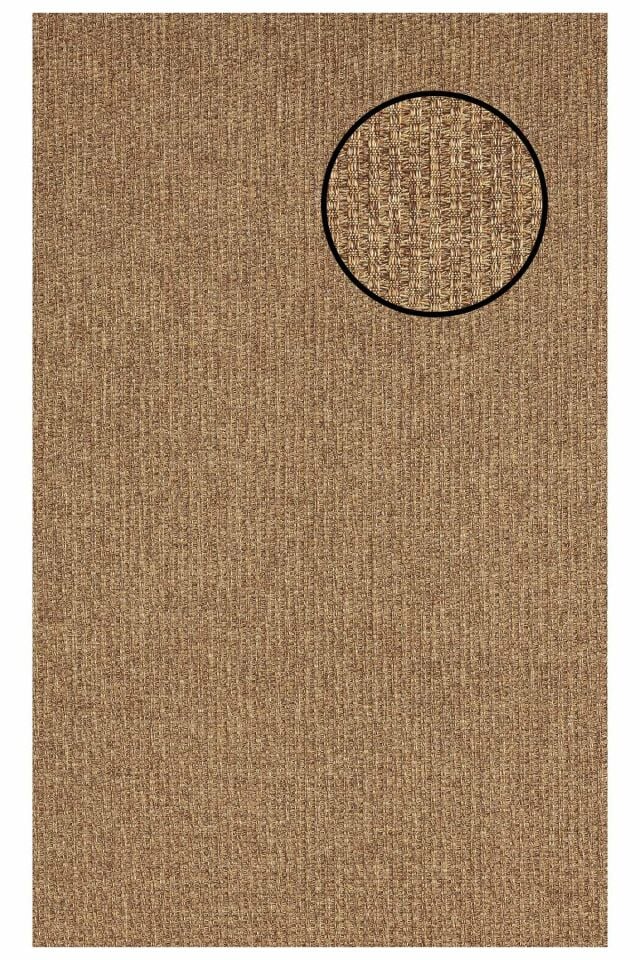 5666 Kahve Hasır Dokulu Sisal Halı Bordürsüz - 100x200