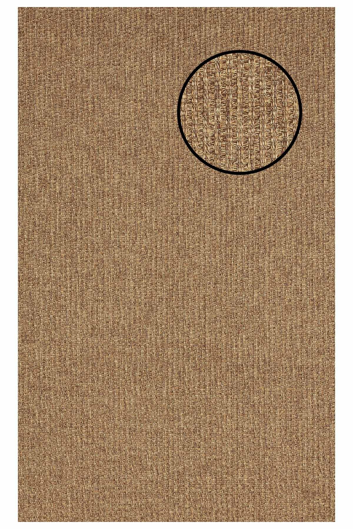 5666 Kahve Hasır Dokulu Sisal Halı Bordürsüz - 100x300