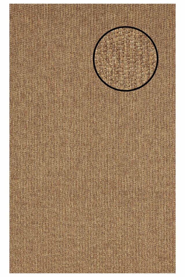 5666 Kahve Hasır Dokulu Sisal Halı Bordürsüz - 100x300
