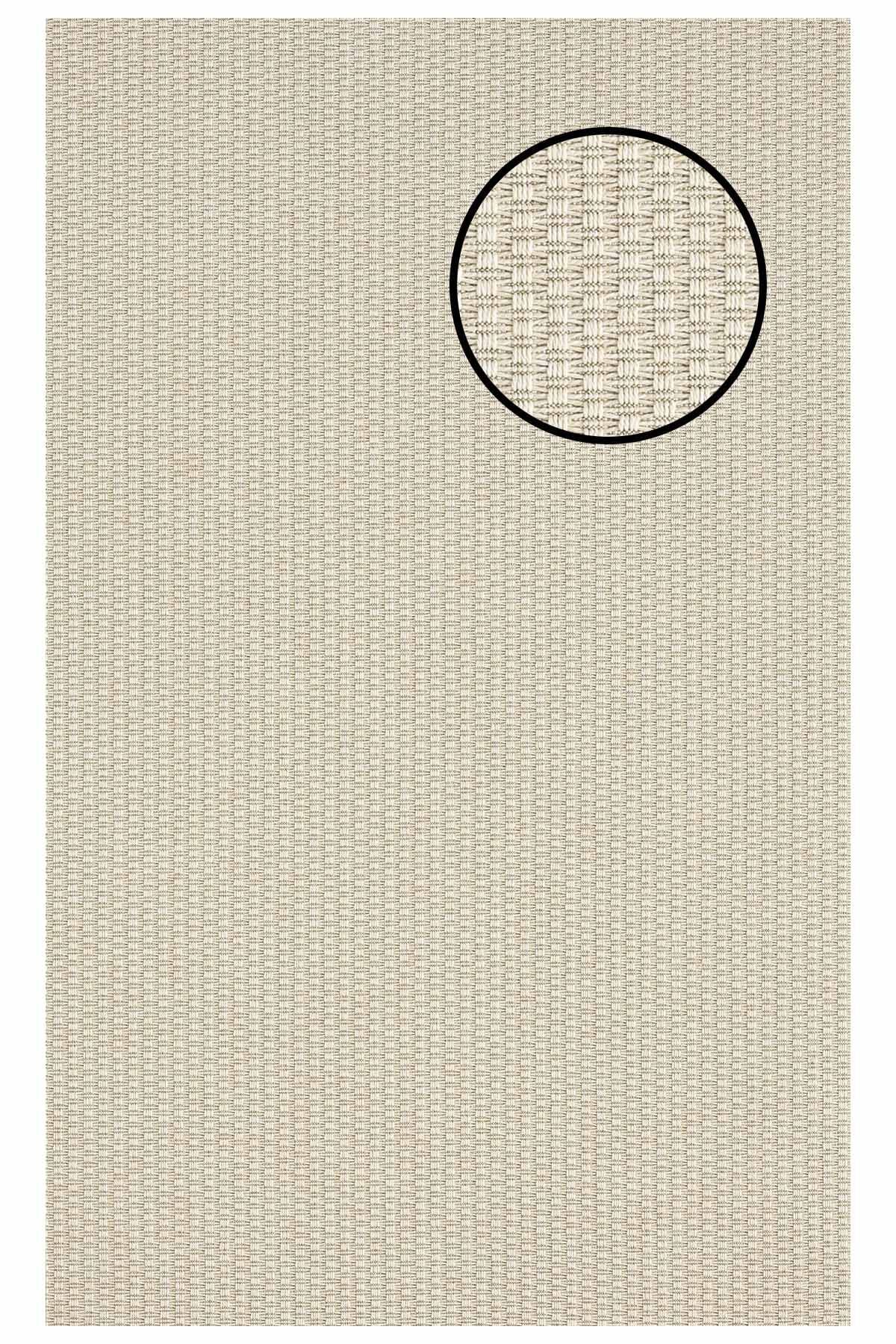 4666 Krem Hasır Dokulu Sisal Halı Bordürsüz - 100x200