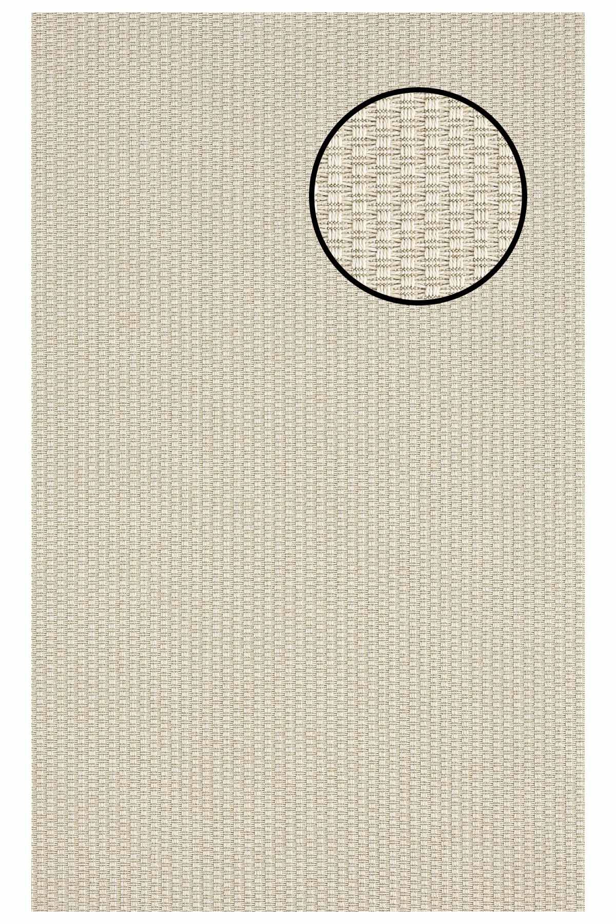 4666 Krem Hasır Dokulu Sisal Halı Bordürsüz - 100x300