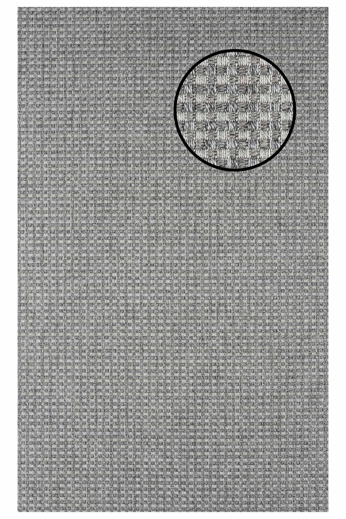 3667 Gri Hasır Dokulu Sisal Halı Bordürsüz - 80x150