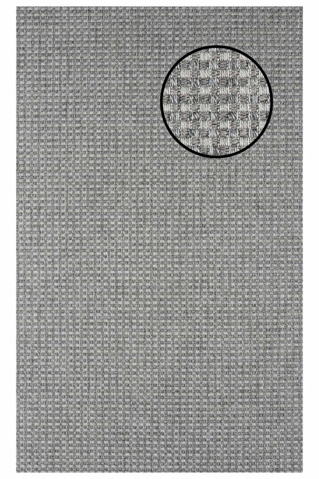 3667 Gri Hasır Dokulu Sisal Halı Bordürsüz - 80x150