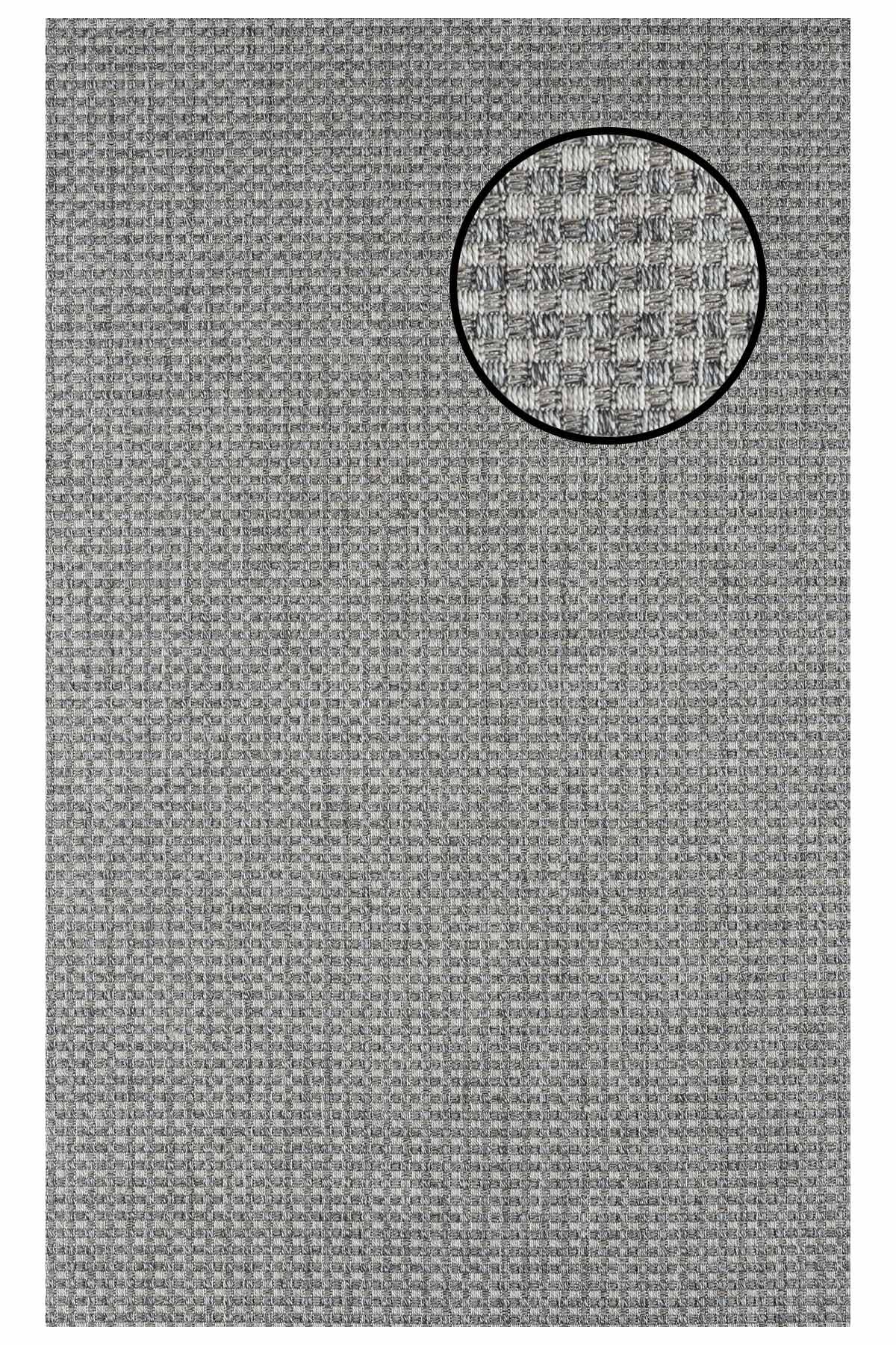 3667 Gri Hasır Dokulu Sisal Halı Bordürsüz - 100x200