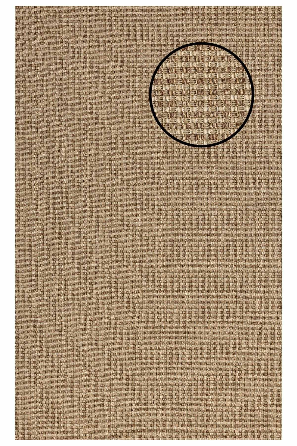 5667 Kahve Hasır Dokulu Sisal Halı Bordürsüz - 100x300