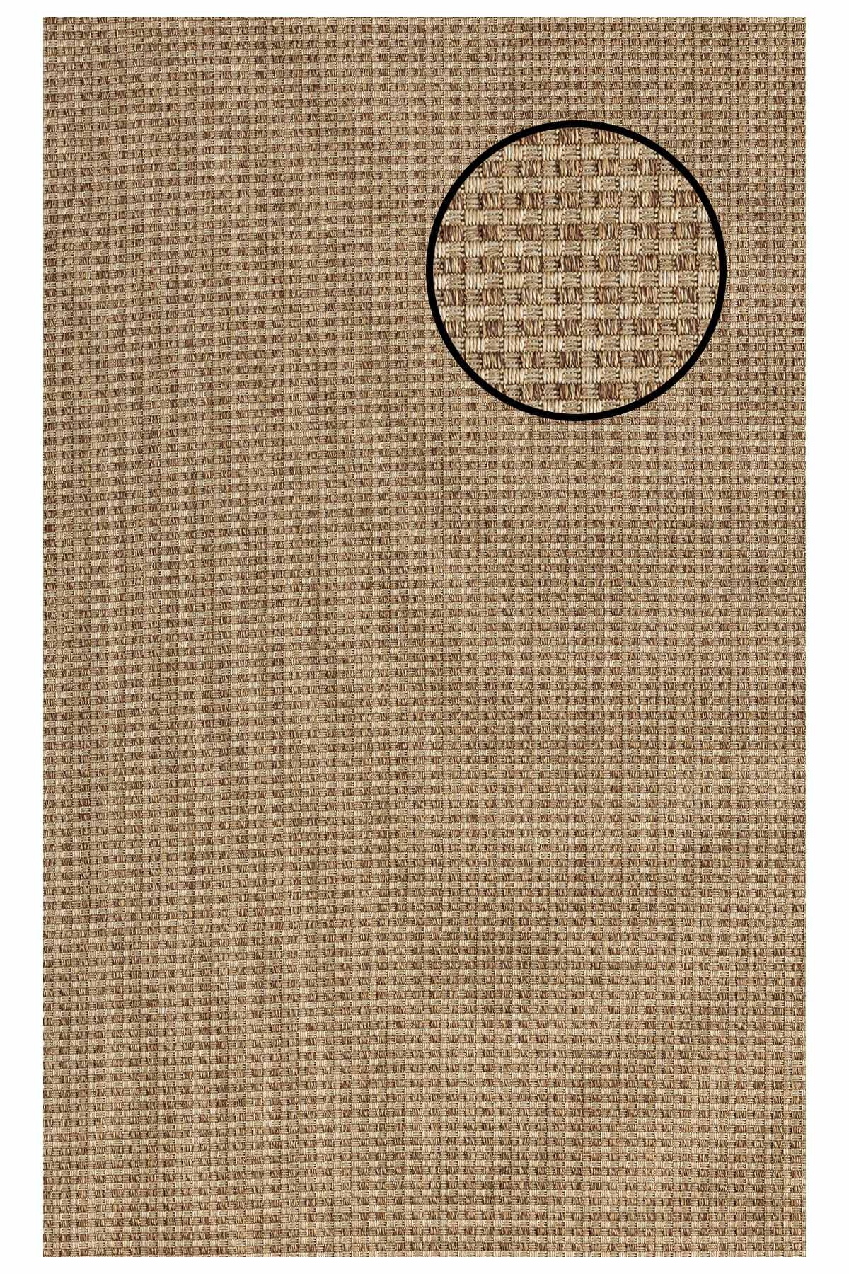 5667 Kahve Hasır Dokulu Sisal Halı Bordürsüz - 160x230