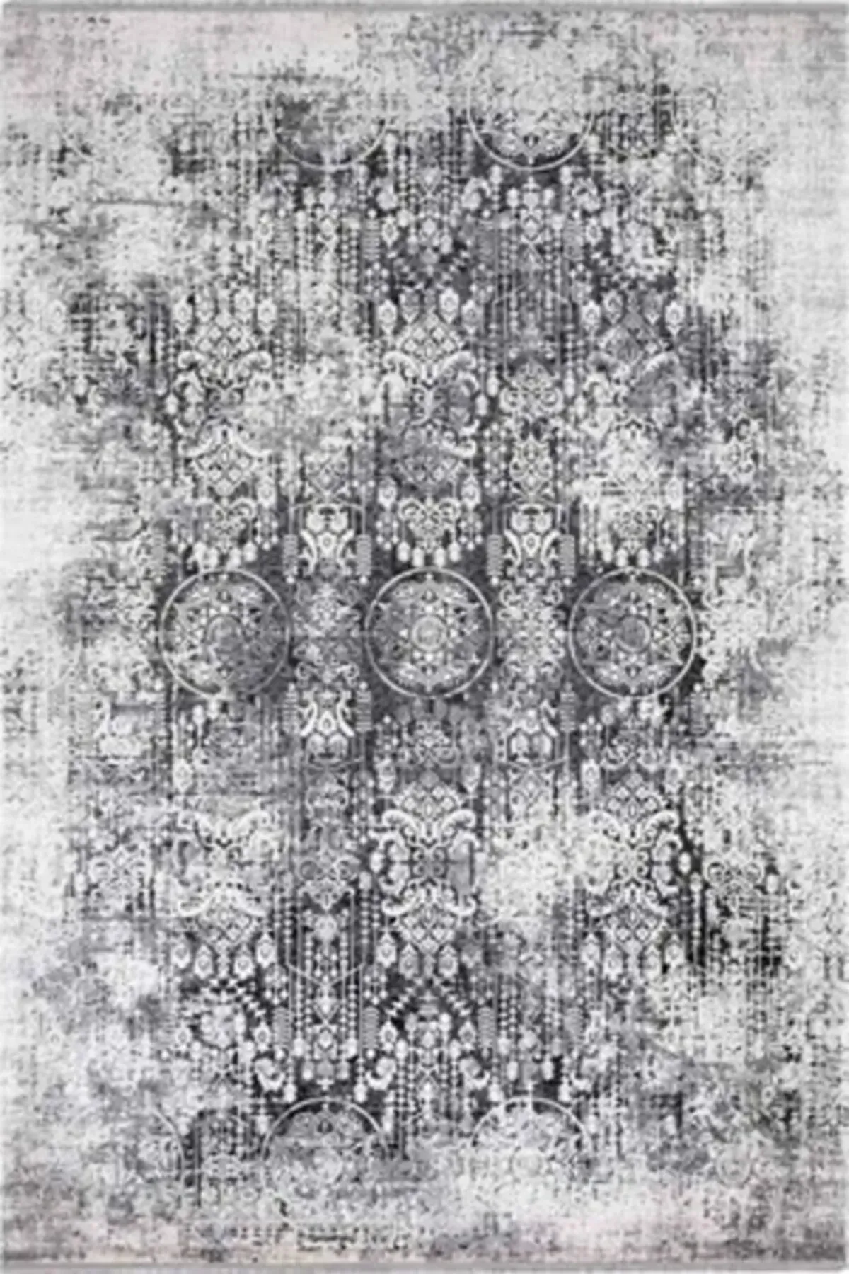 Verano 9338A Krem Gri Antrasit Pamuk Tabanlı Halı 160x230