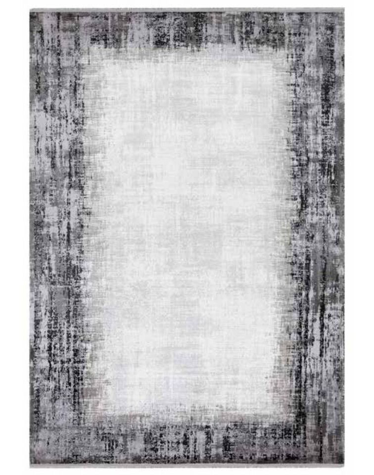 Verano 9348A Krem Gri Siyah Pamuk Tabanlı Halı 160x230