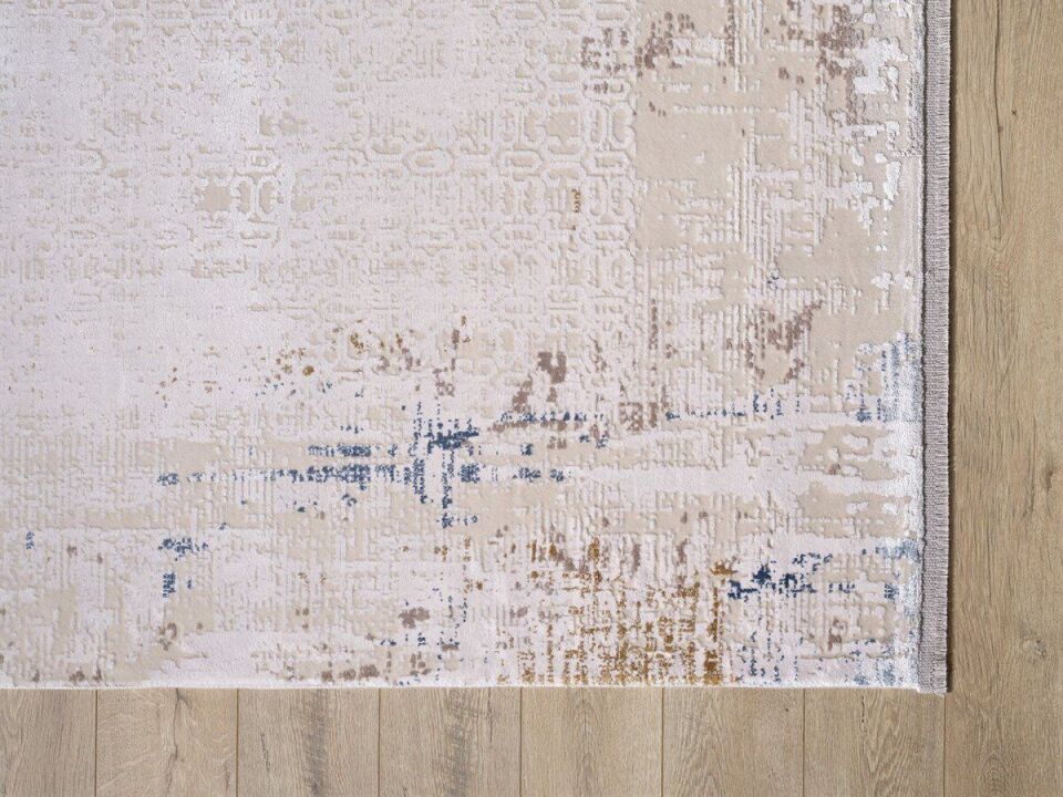 Ariana 6303A Krem Kahve Mavi Pamuk Tabanlı Halı 160x230