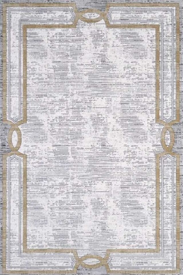 Carina 5905B Sarı Gri Viskon Akrilik Halı 160x230