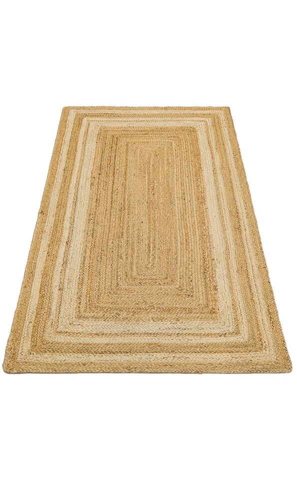 Ech 10 Natural White El Dokuma Doğal Jüt Hasır Halı