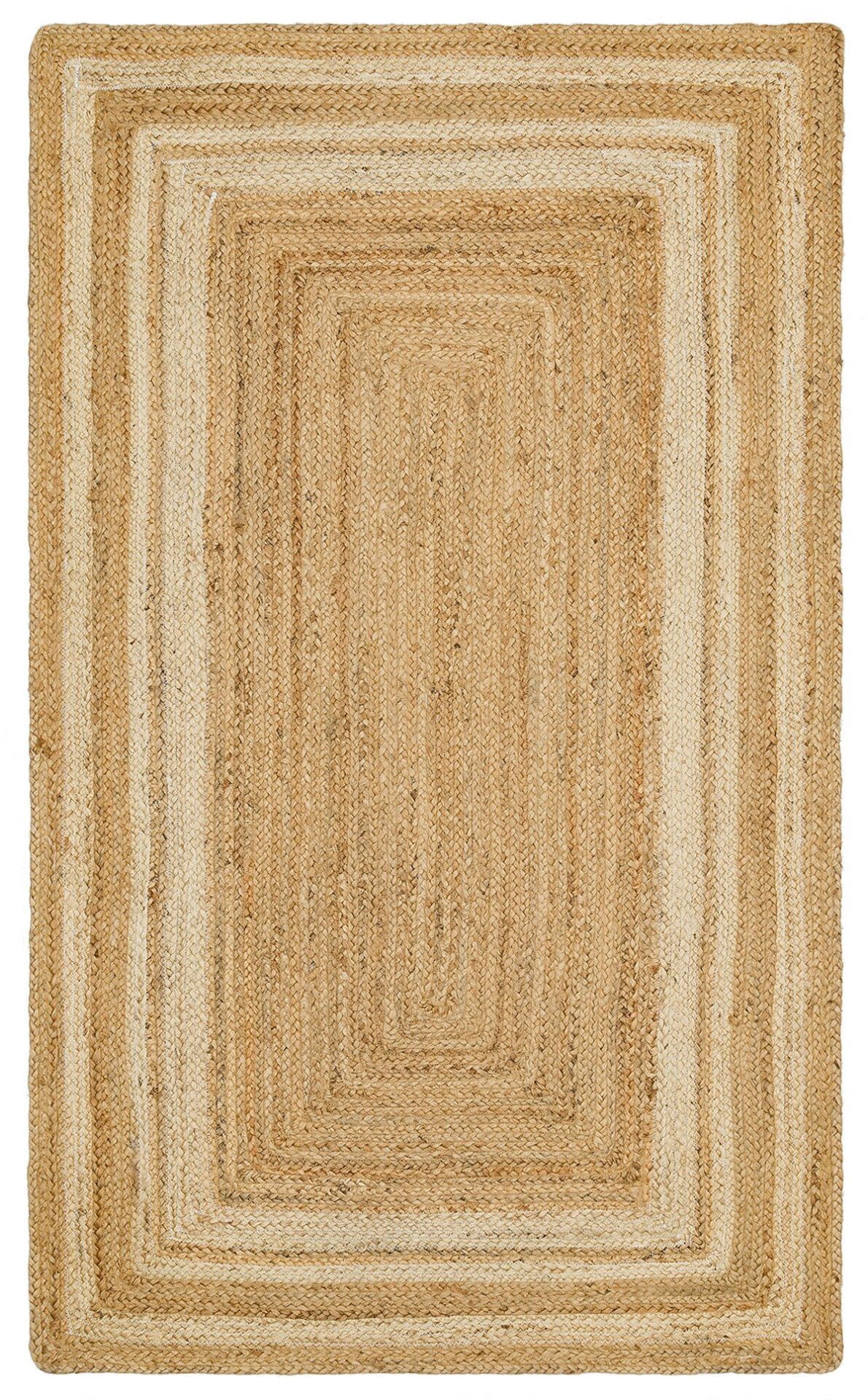 Ech 10 Natural White El Dokuma Doğal Jüt Hasır Halı