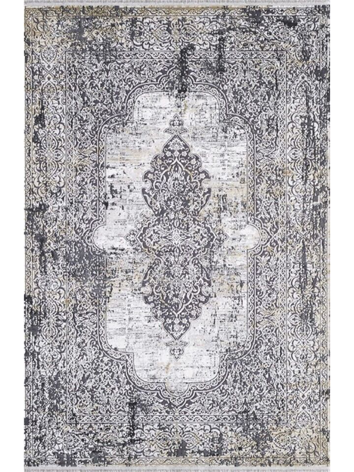 Valora 5907B Siyah Beyaz Gold Akrilik Halı 160x230
