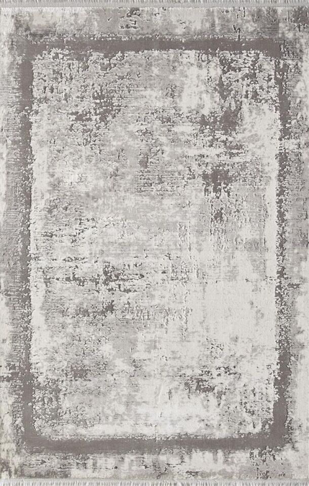 Veranda VE09A Gri Beyaz Modern Yumuşak Dokulu Halı 80x150