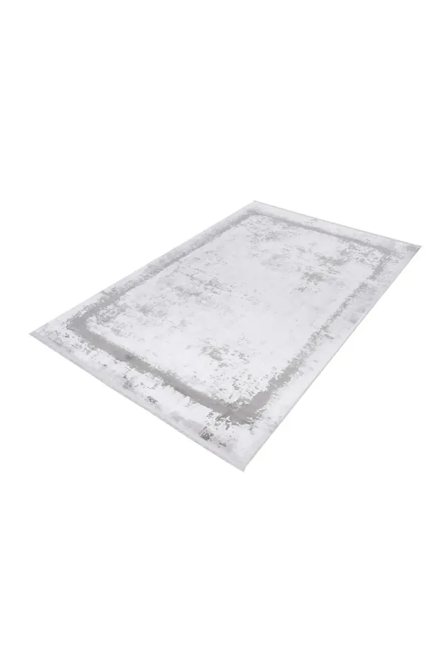 Veranda VE09A Gri Beyaz Modern Yumuşak Dokulu Halı 80x150