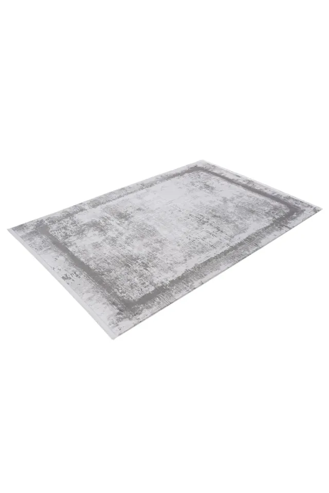 Veranda VE09A Gri Beyaz Modern Yumuşak Dokulu Halı 80x150
