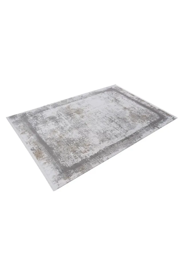 Veranda VE09B Kahve Gri Beyaz Modern Yumuşak Dokulu Halı 80x150
