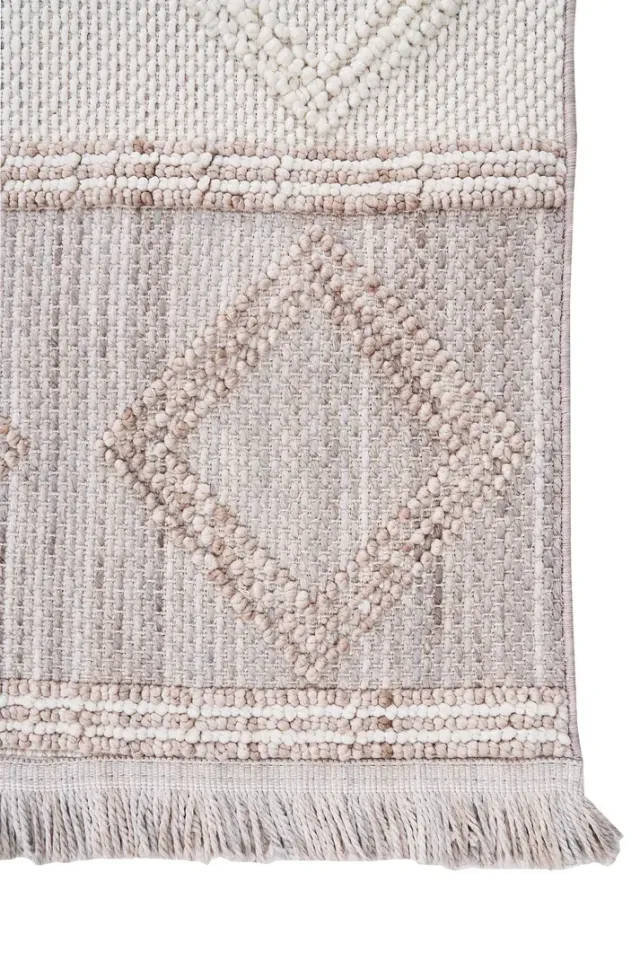Bohem 381 Ash Krem Bej Gri İskandinav Halı
