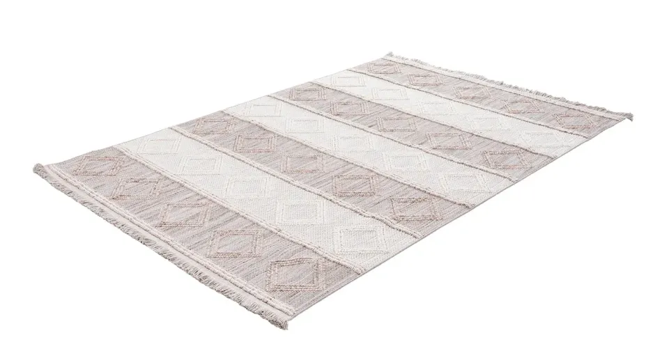 Bohem 381 Ash Krem Bej Gri İskandinav Halı