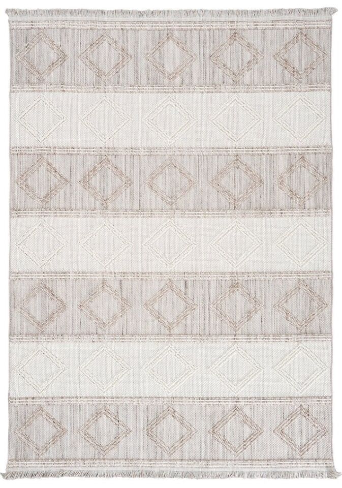 Bohem 381 Ash Krem Bej Gri İskandinav Halı 80x300