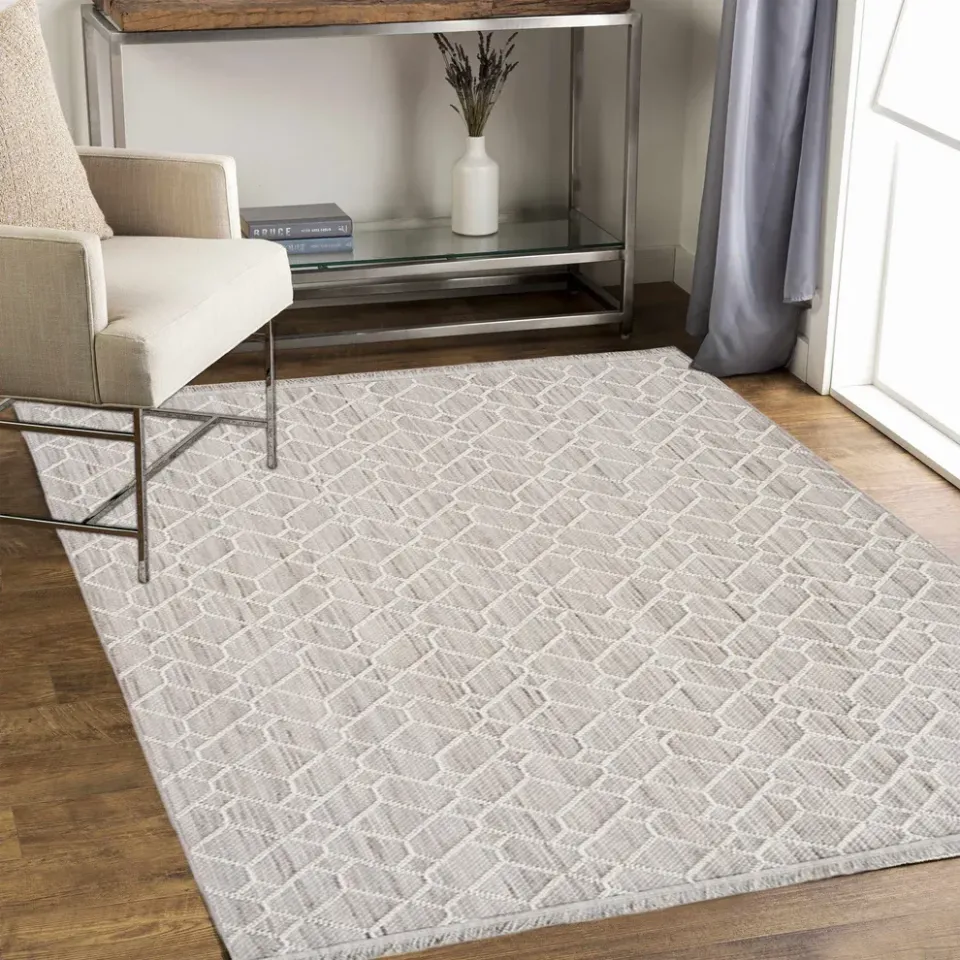 Bohem 382 Slate Gri Krem İskandinav Halı 120x180