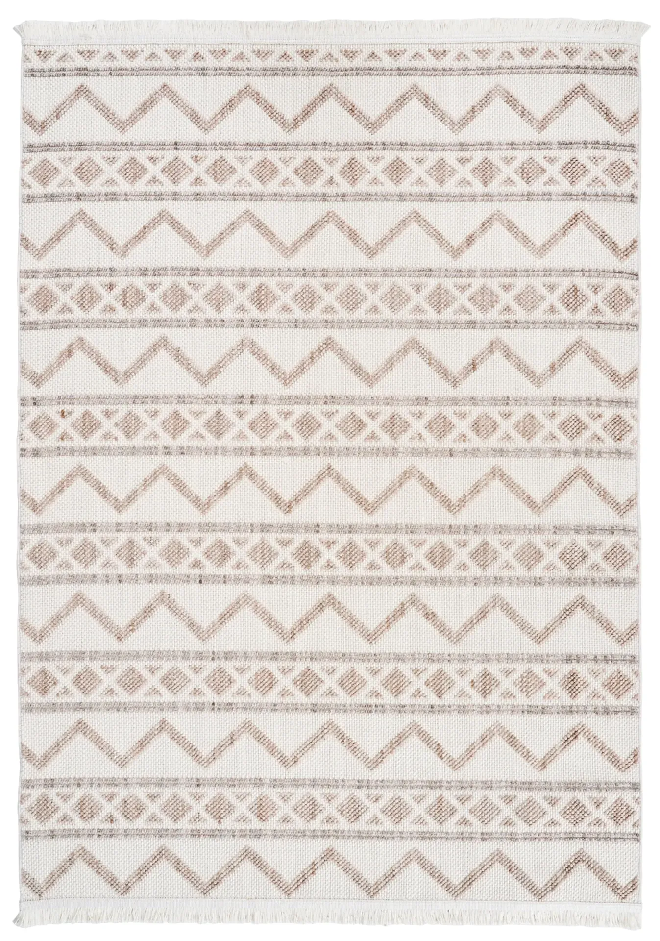Bohem 384 Mocha Krem Bej İskandinav Halı 80x300