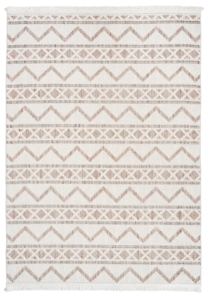 Bohem 384 Mocha Krem Bej İskandinav Halı 80x300
