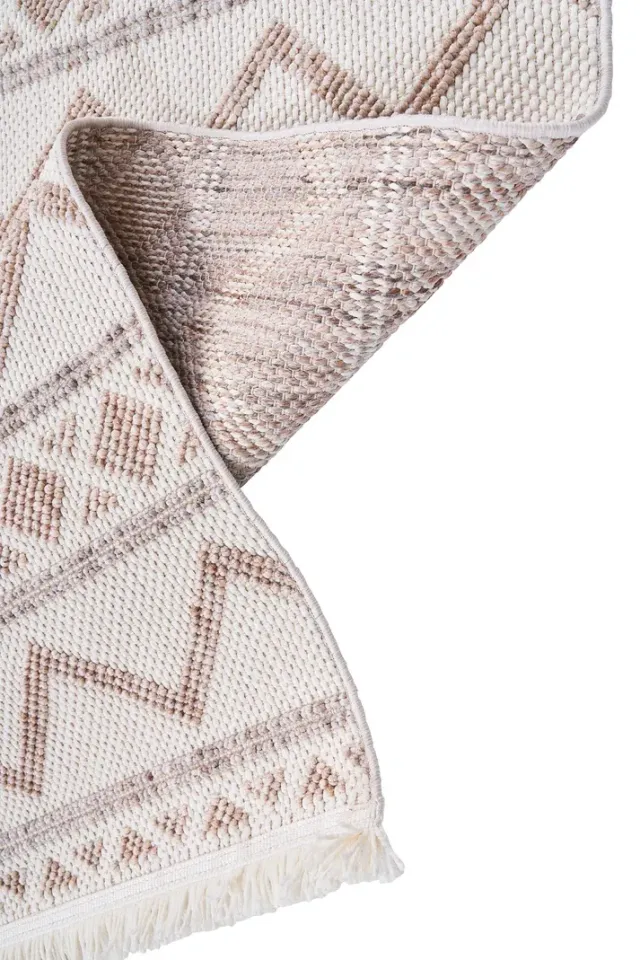 Bohem 384 Mocha Krem Bej İskandinav Halı 80x300