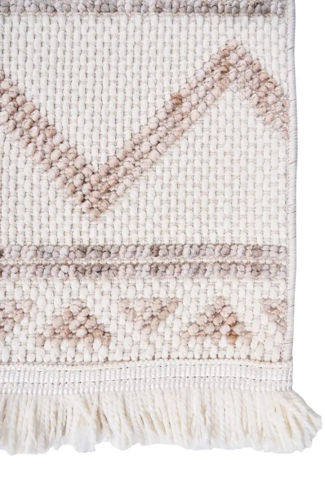 Bohem 384 Mocha Krem Bej İskandinav Halı 80x300
