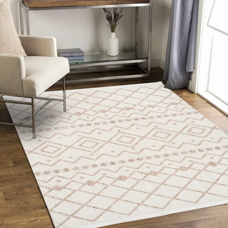 Bohem 386 Wood Krem Bej İskandinav Halı 160x230