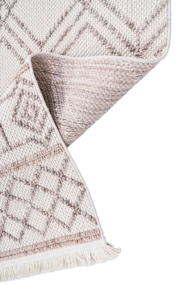 Bohem 389 Carop Krem Bej İskandinav Halı 80x300