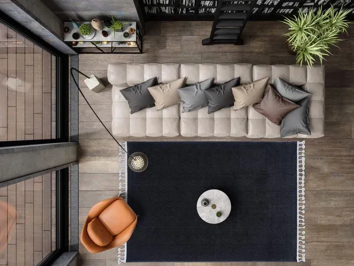 İskandinavv 982A Düz Siyah Modern Halı