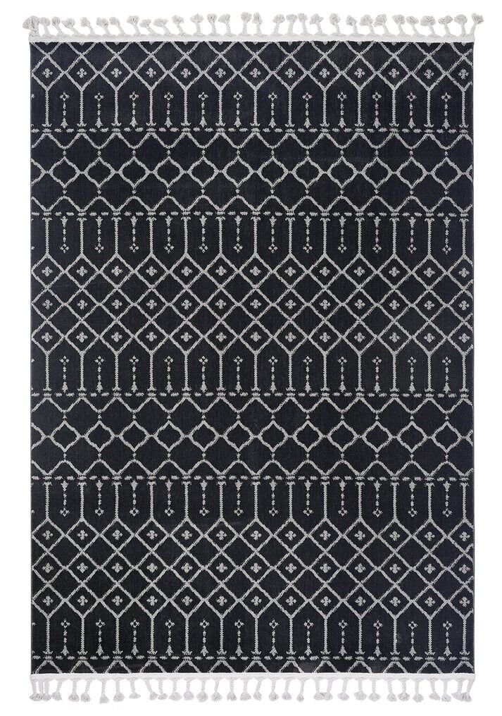 İskandinavv 983A Siyah Gri Etnik Halı 120x180