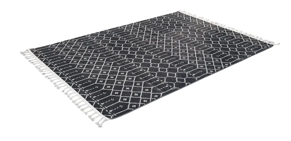 İskandinavv 983A Siyah Gri Etnik Halı 120x180