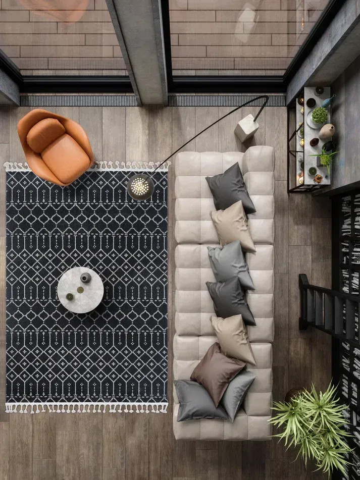 İskandinavv 983A Siyah Gri Etnik Halı 120x180