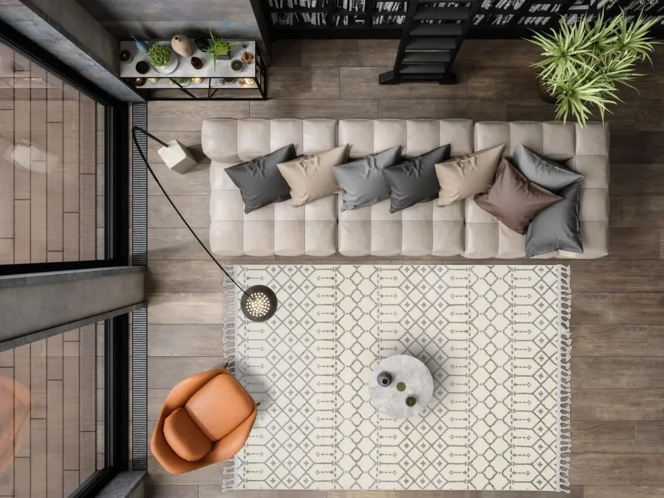 İskandinavv 985A Krem Gri Etnik Halı 120x180