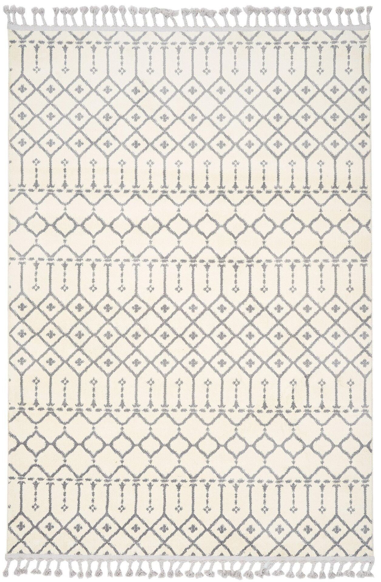 İskandinavv 985A Krem Gri Etnik Halı 120x180