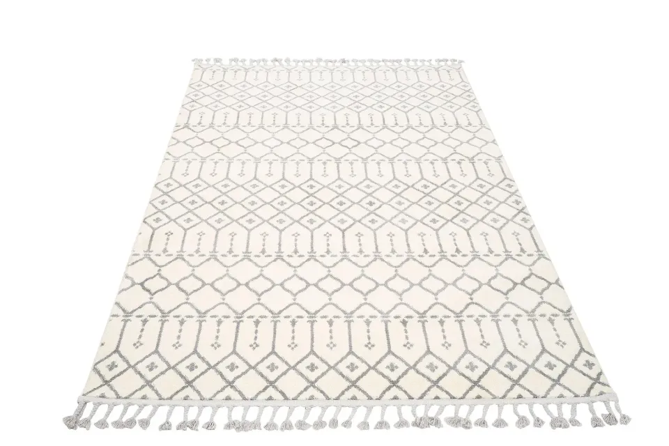 İskandinavv 985A Krem Gri Etnik Halı 120x180