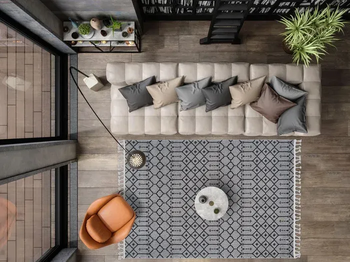 İskandinavv 986A Gri Siyah Etnik Halı 120x180