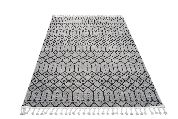 İskandinavv 986A Gri Siyah Etnik Halı 120x180