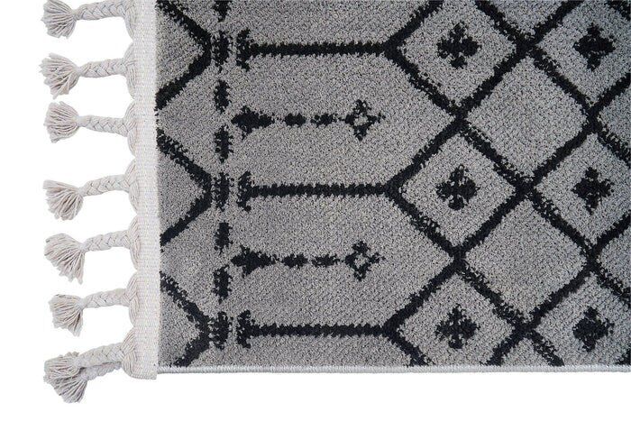 İskandinavv 986A Gri Siyah Etnik Halı 120x180