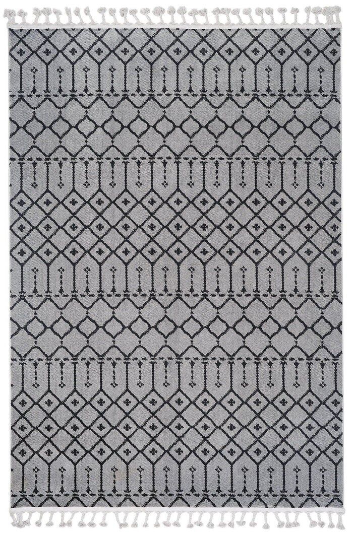 İskandinavv 986A Gri Siyah Etnik Halı 120x180