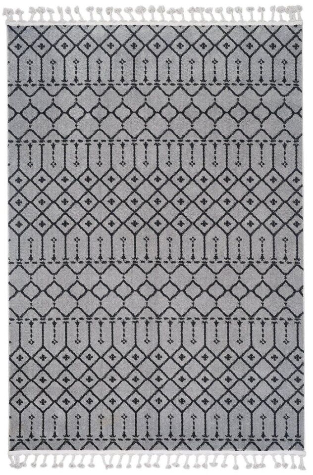 İskandinavv 986A Gri Siyah Etnik Halı 120x180