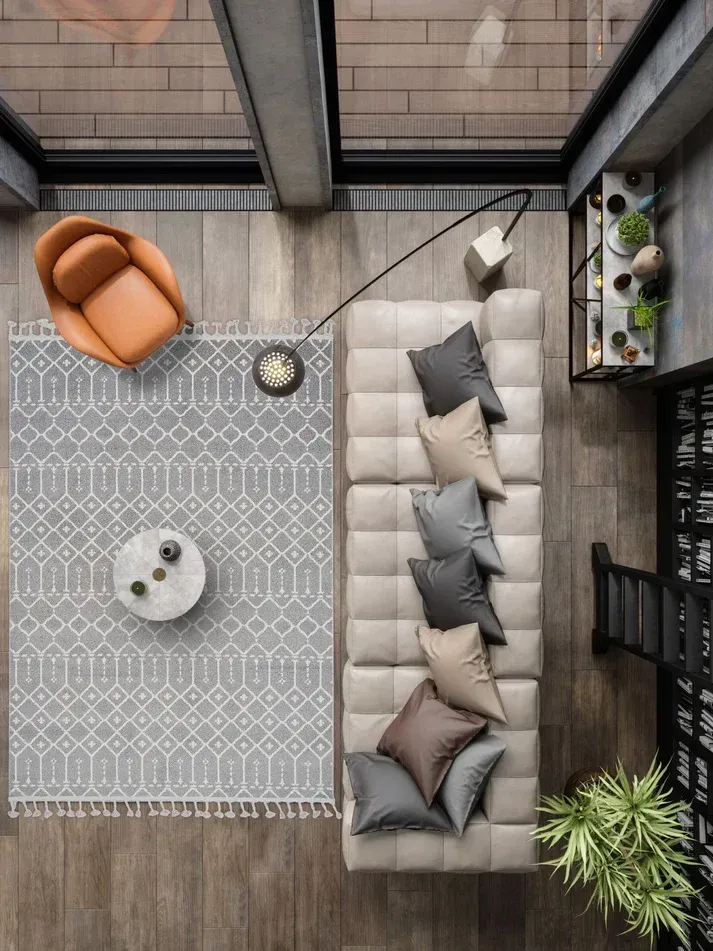 İskandinavv 987A Gri Krem Etnik Halı 120x180