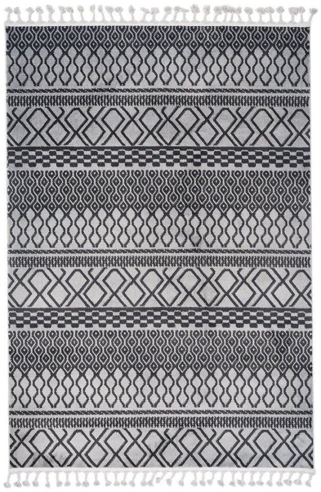 İskandinavv 988A Gri Siyah Etnik Halı 120x180